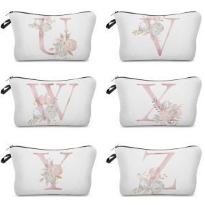 Flowers Alphabet Printed Cosmetic Bags